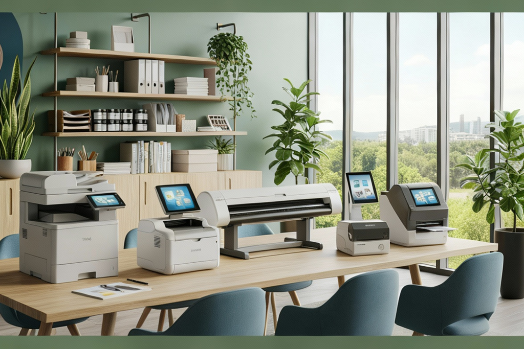 Modern office with a team working